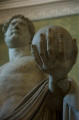 This statue of the second century AD Roman emperor Hadrian visually conveys the Roman sense of world control. The State Hermitage Museum, St. Petersburg, Russia.  © copyright holder of this work is Richard E. Oster.  Page 41, figure 29.