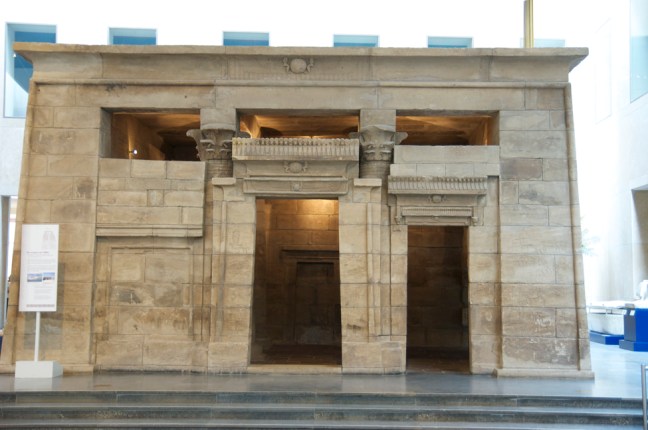 This Egyptian Temple of Taffeh was constructed along the Nile in ancient Nubia during the latter third of the reign of Augustus (AD 1-14). Its construction was designed to demonstrate Roman power and influence over the religious life of the Nubians. This temple was transported to the Netherlands and reassembled in the Nation Museum of Antiquities (Rijksmuseum van Oudheden ) in Leiden in the 1970s.  © copyright holder of this work is Richard E. Oster.  Page 33, figure 16. 